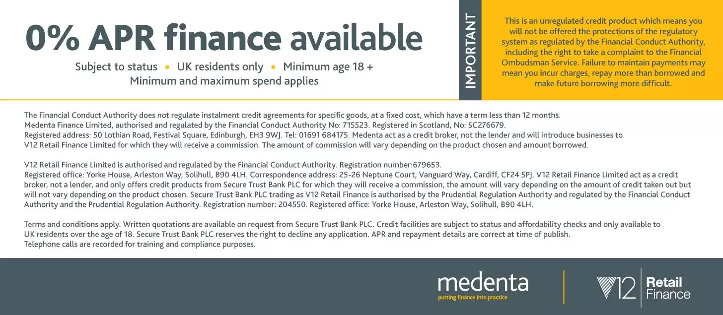 0%Finance Medenta V12 disclosure website footer